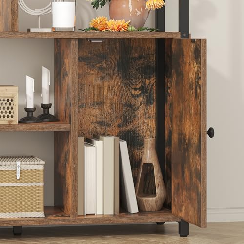 71.1" Tall 6-Tier Bookshelf with Storage Cabinet O59355