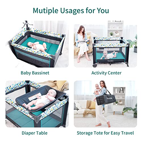 Portable Baby Playpen with Detachable Bassinet and Changing Table S923