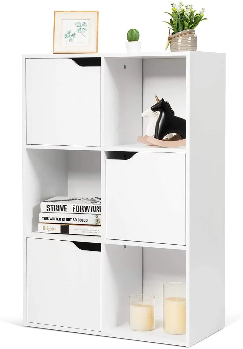 White 6-Cube Storage Organizer Cabinet D9454