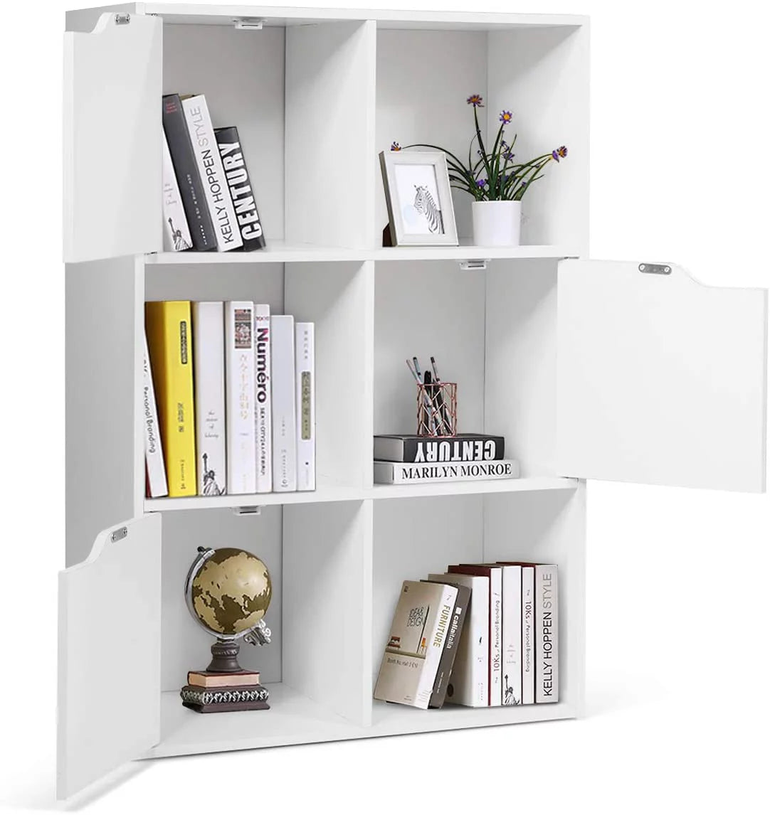 White 6-Cube Storage Organizer Cabinet D9454