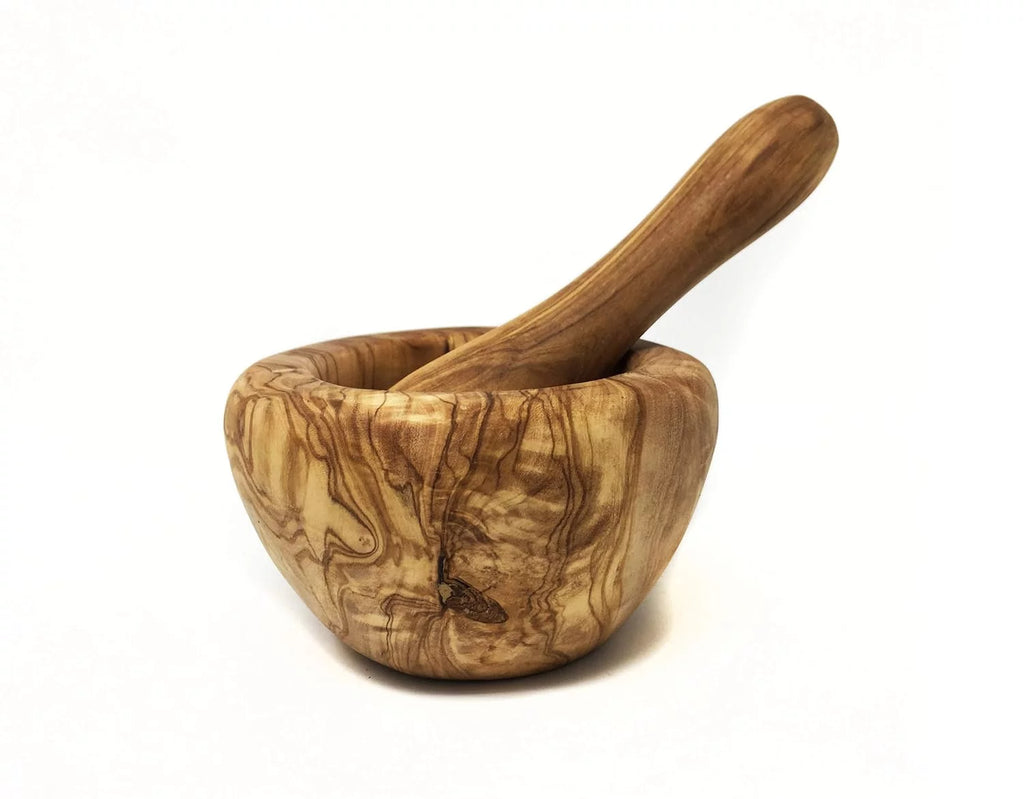 Olive Wood Mortar And Pestle Set V4025