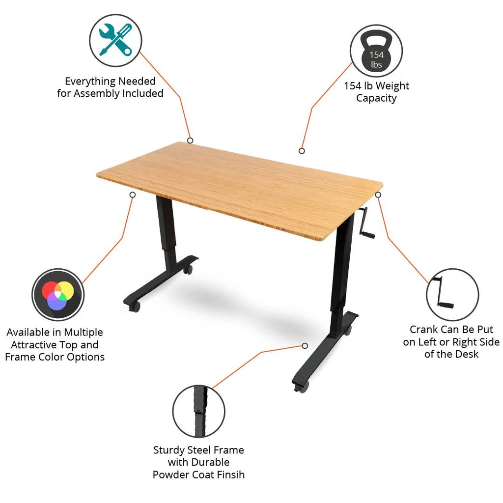 Crank Adjustable Height Standing Desk D324