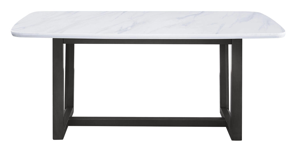Marble Top Weathered Gray 7pcs Dining Table Set M451711