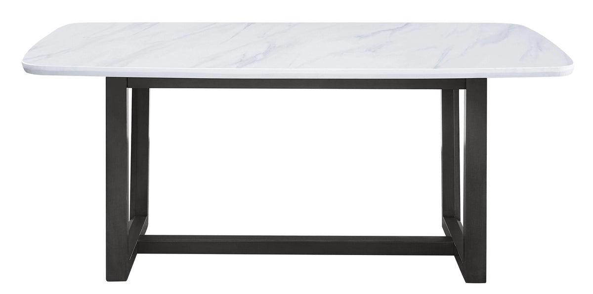 Marble Top Weathered Gray 7pcs Dining Table Set M451711