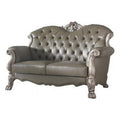 Patina & Bone Faux Leather Love Seat & Toss Pillows T404