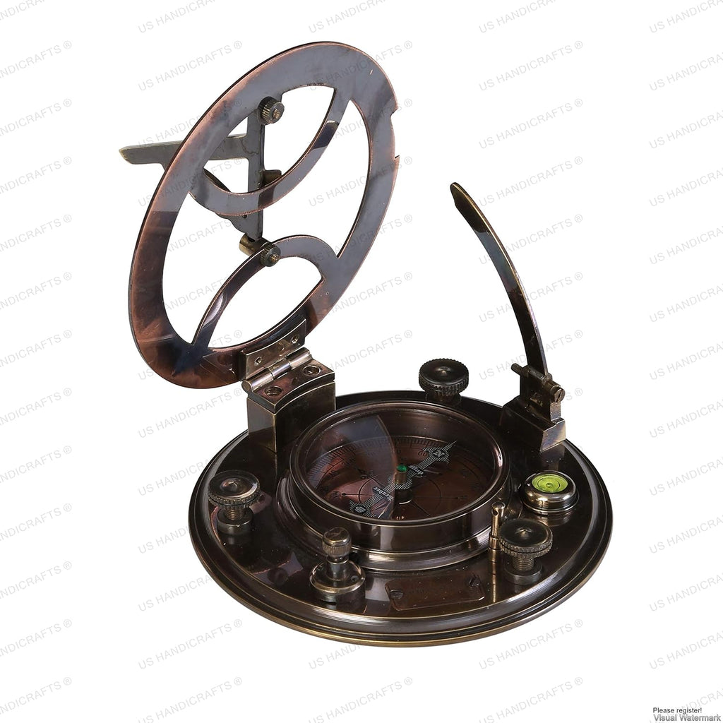 Sundial Compass Black Wooden Case Engraved Brass Pack of 2 J9798
