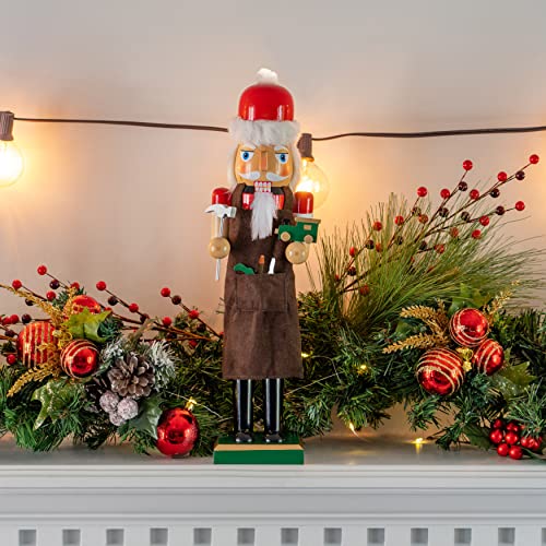 Red and Green Wooden Nutcracker Doll 15" Z464370