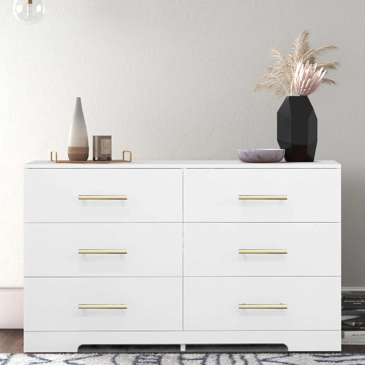 Black 6 Drawer Dresser A70557