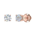 1/2 Carat Natural Round Diamond Stud Earrings in 14K Gold (Screw Back) M586