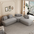 92.51" 3-Piece Grey Sectional Sofa with Removable Pillows N1792