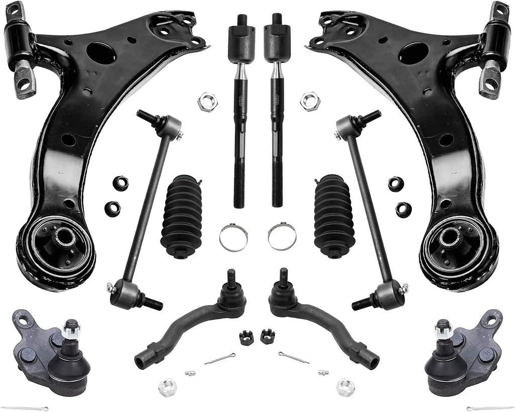 Front Lower Control Arms with Ball Joint Sway Bar Tie Rods with Boot U60977