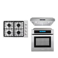3 Piece Kitchen Package with Gas Cooktop Range Hood and Electric Wall Oven C60938