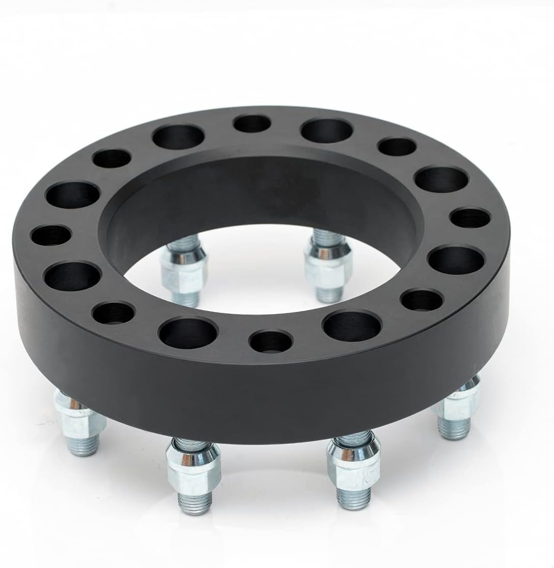 Black Forged 8x170 to 8x6.5 Wheel Adapters 1.5 Inch with 14x1.5 Studs Pack of 4 L65859