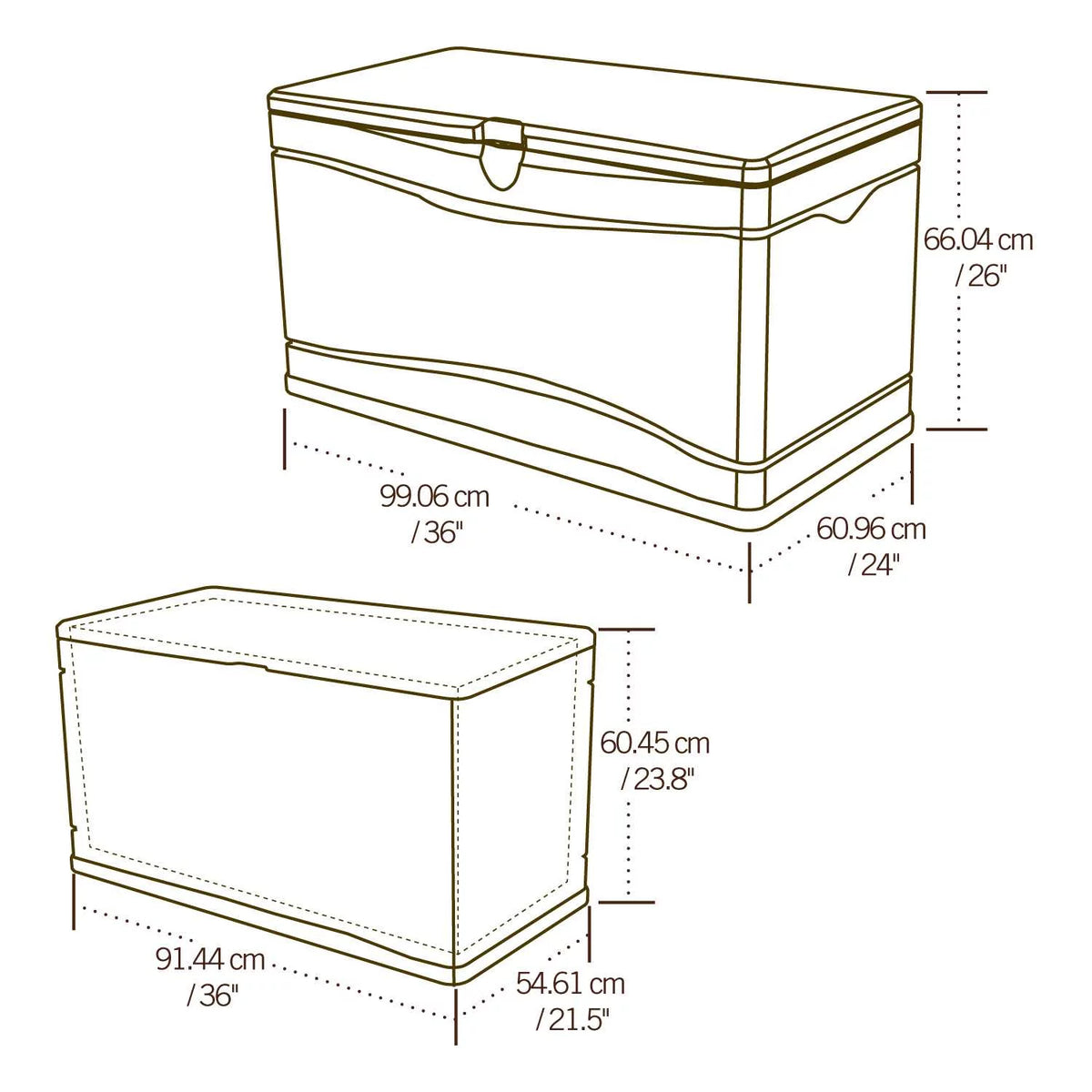 80 Gallon Beige Plastic Deck Box X34473