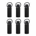 6 Vulcan Stainless Steel Water Bottles with Strap Set, 34 oz. - Double Wall, Vacuum Insulated - Black M763
