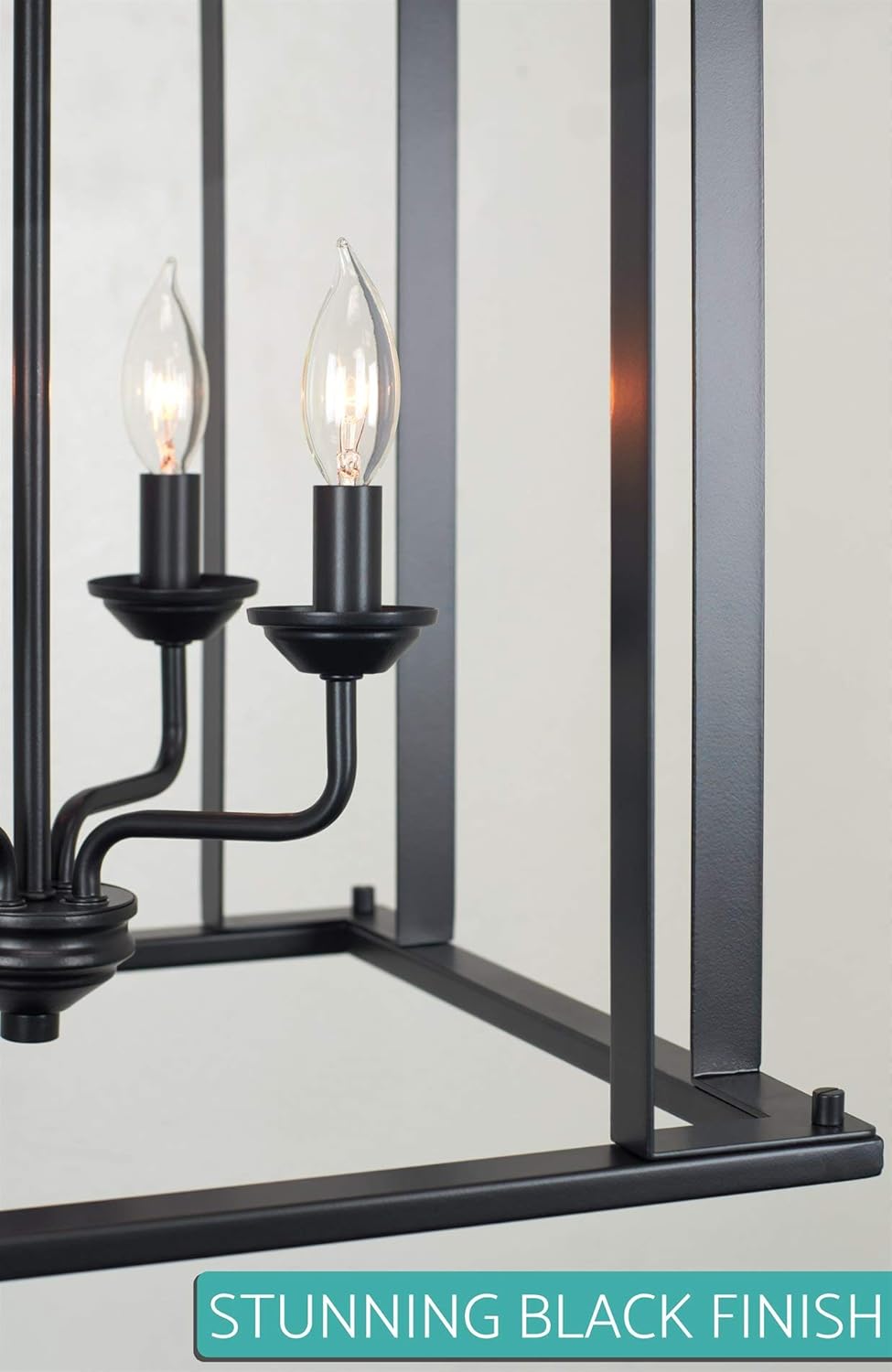 Black Finish 4-Light Pendant Light S6607