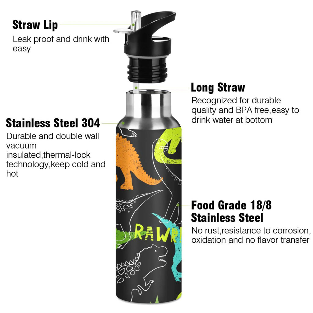 Stainless Steel Insulated Water Bottle with Straw Lid D77784