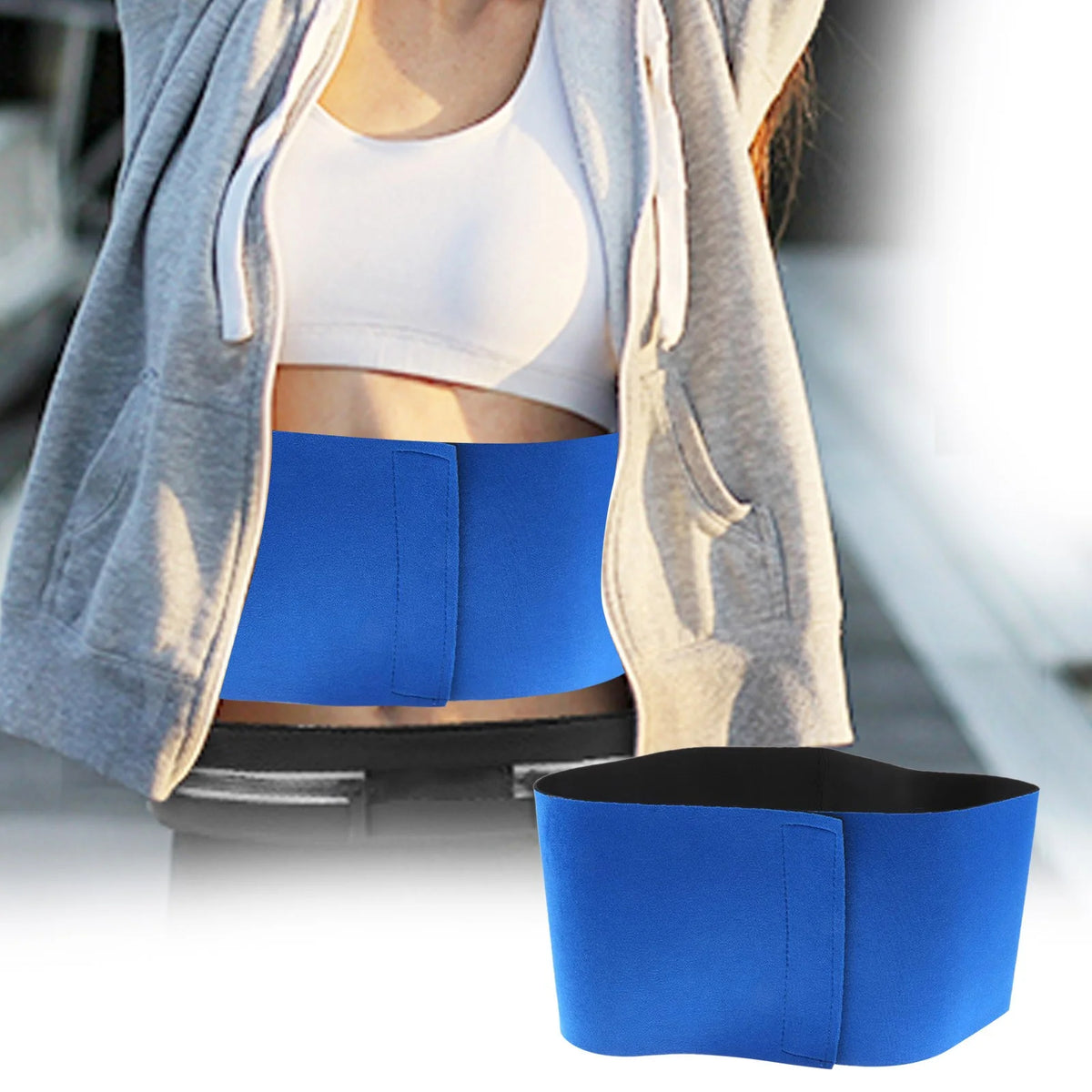 Blue Neoprene Waist Trimmer Belt I2436