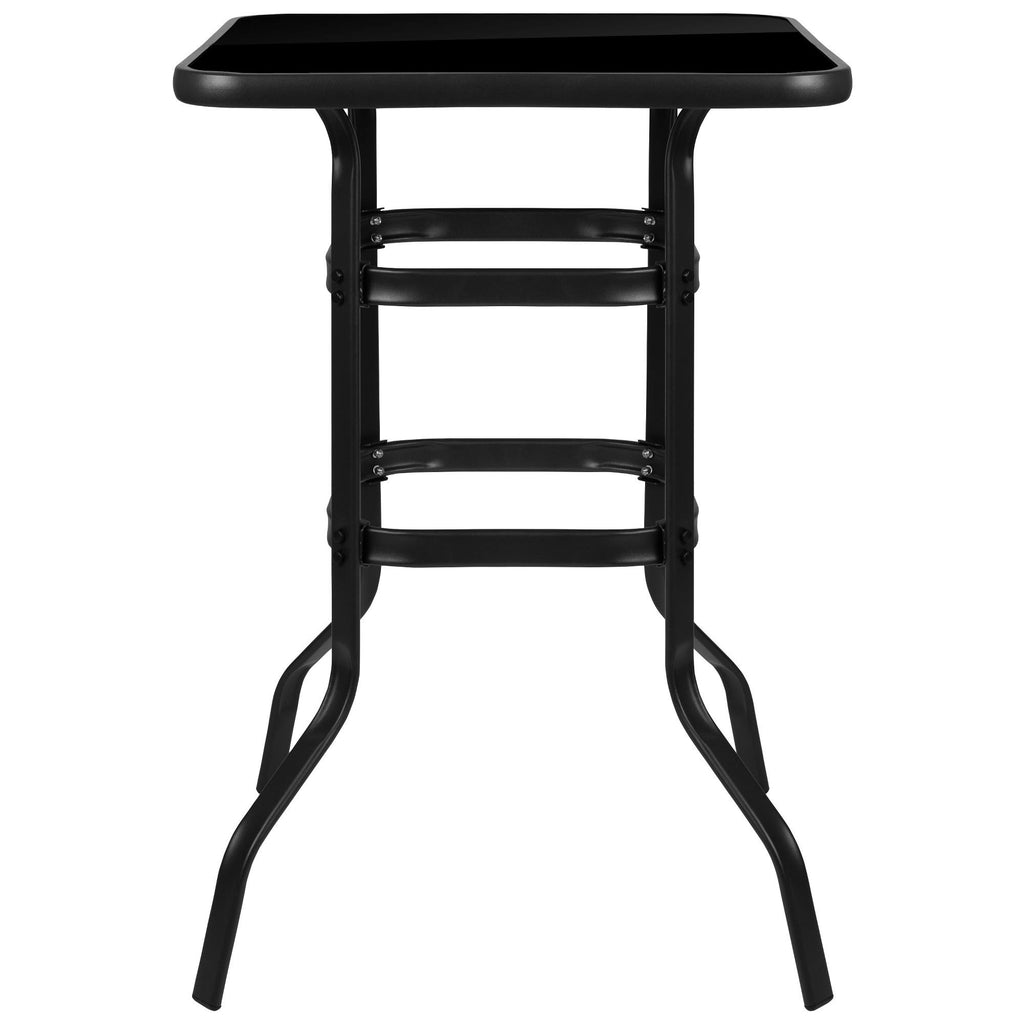 Black Tempered Glass Bar Height Patio Bar Table G609709