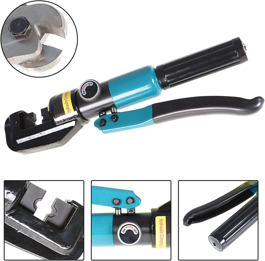 10 Ton Hydraulic Wire Crimper Tool with 9 Pairs of Dies T4642