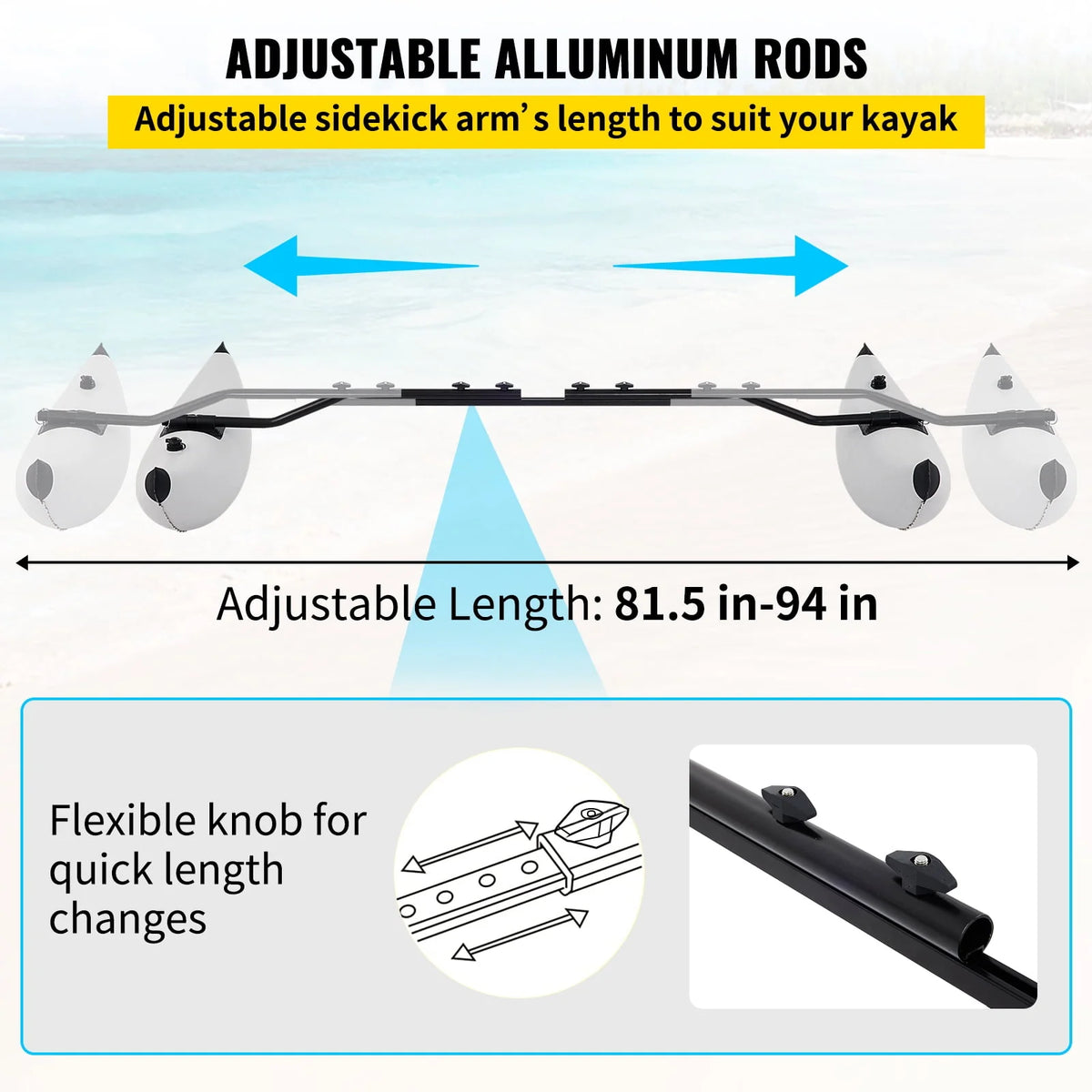 PVC Inflatable Kayak Outrigger Stabilizer, 2 pcs X97581