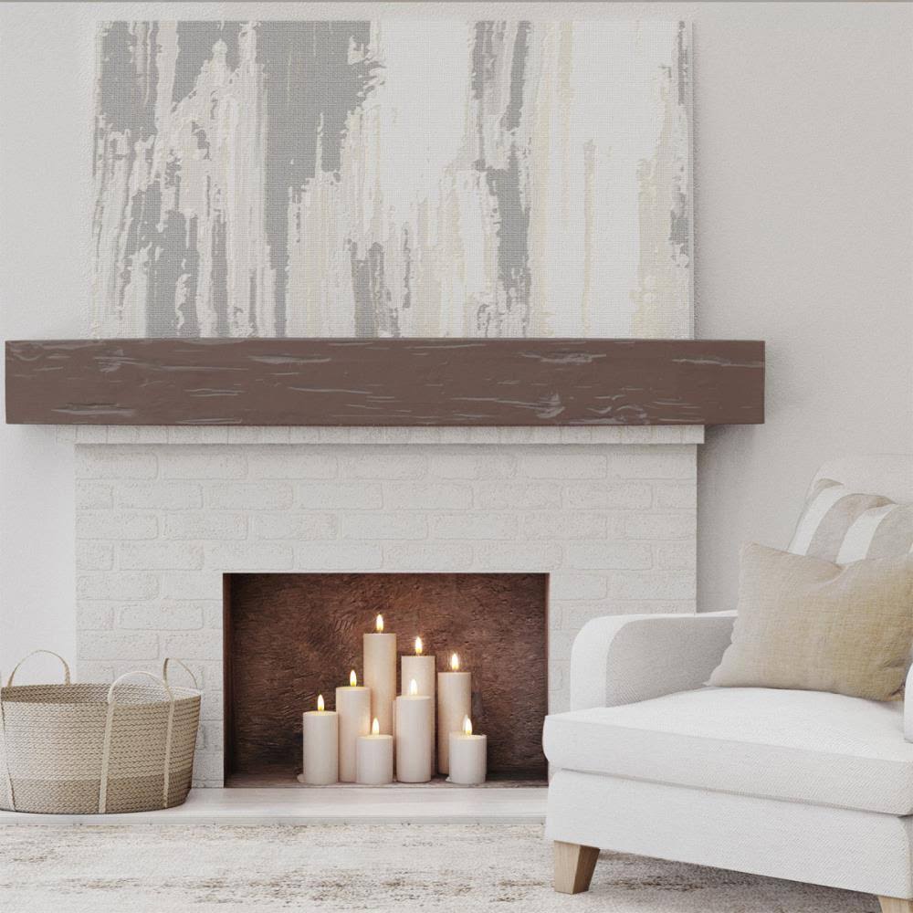 Aged Pecan Faux Wood Fireplace Mantel V2149