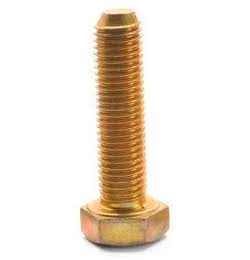 7/8 inch-9 x 8 1/2 inch Grade 8 Hex Cap Screw Alloy Steel Yellow Zinc Plated Pk 25 Q38669
