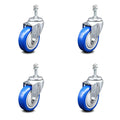 Blue Poly Swivel Caster Set of 4 J92513