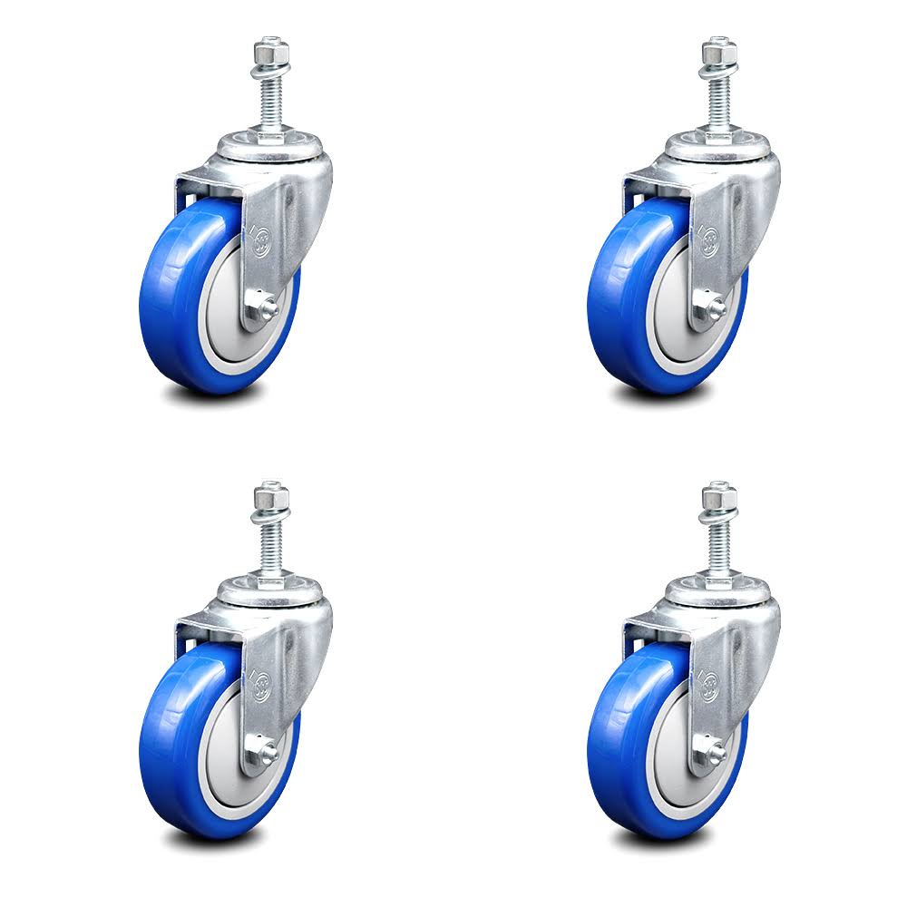 Blue Poly Swivel Caster Set of 4 J92513