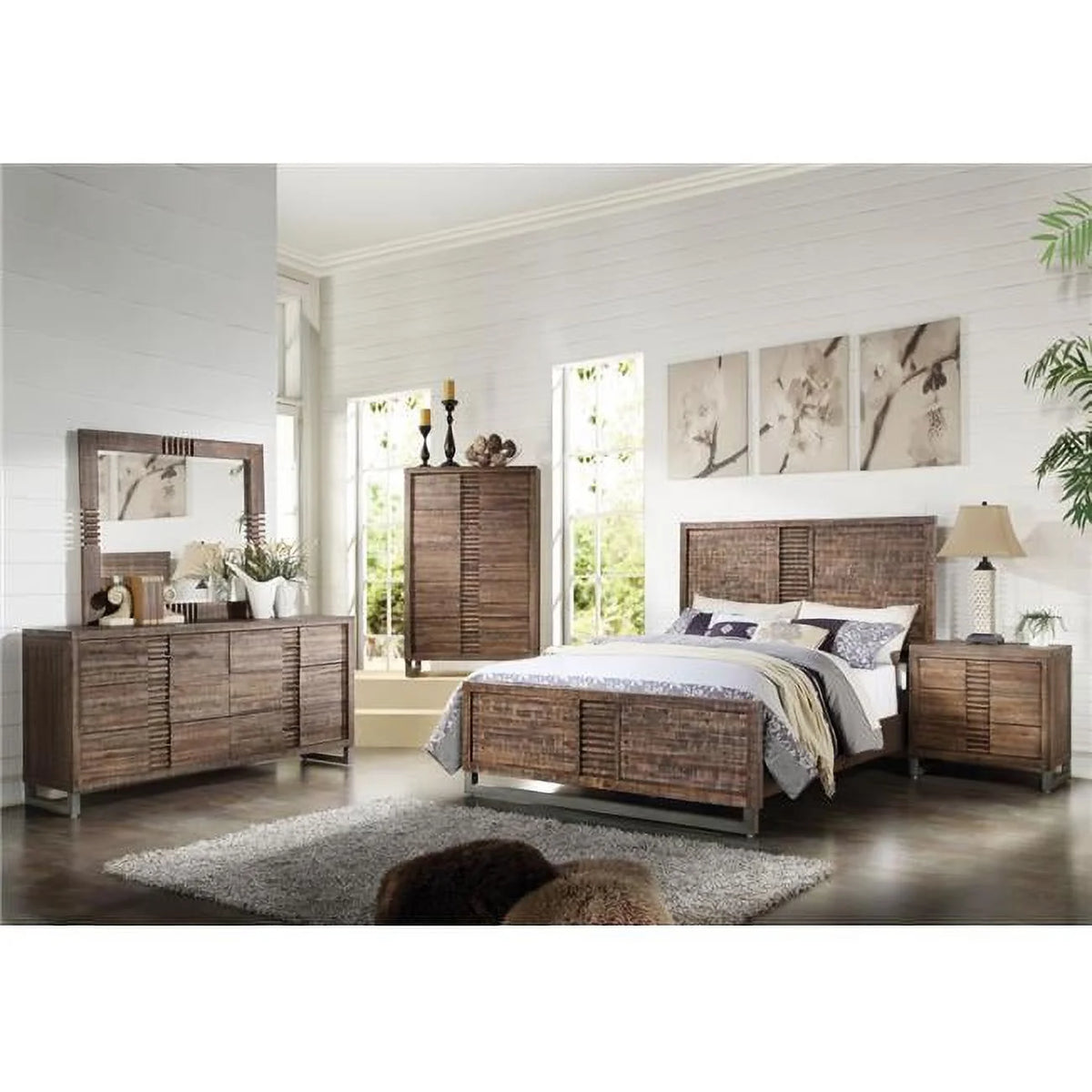 Queen Size Reclaimed Oak Bed R5662