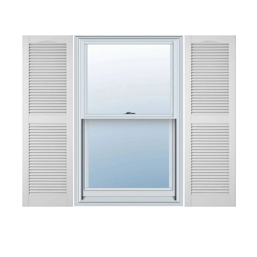 White Vinyl Open Louver Shutters Z7148