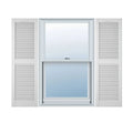 White Vinyl Open Louver Shutters Z7148