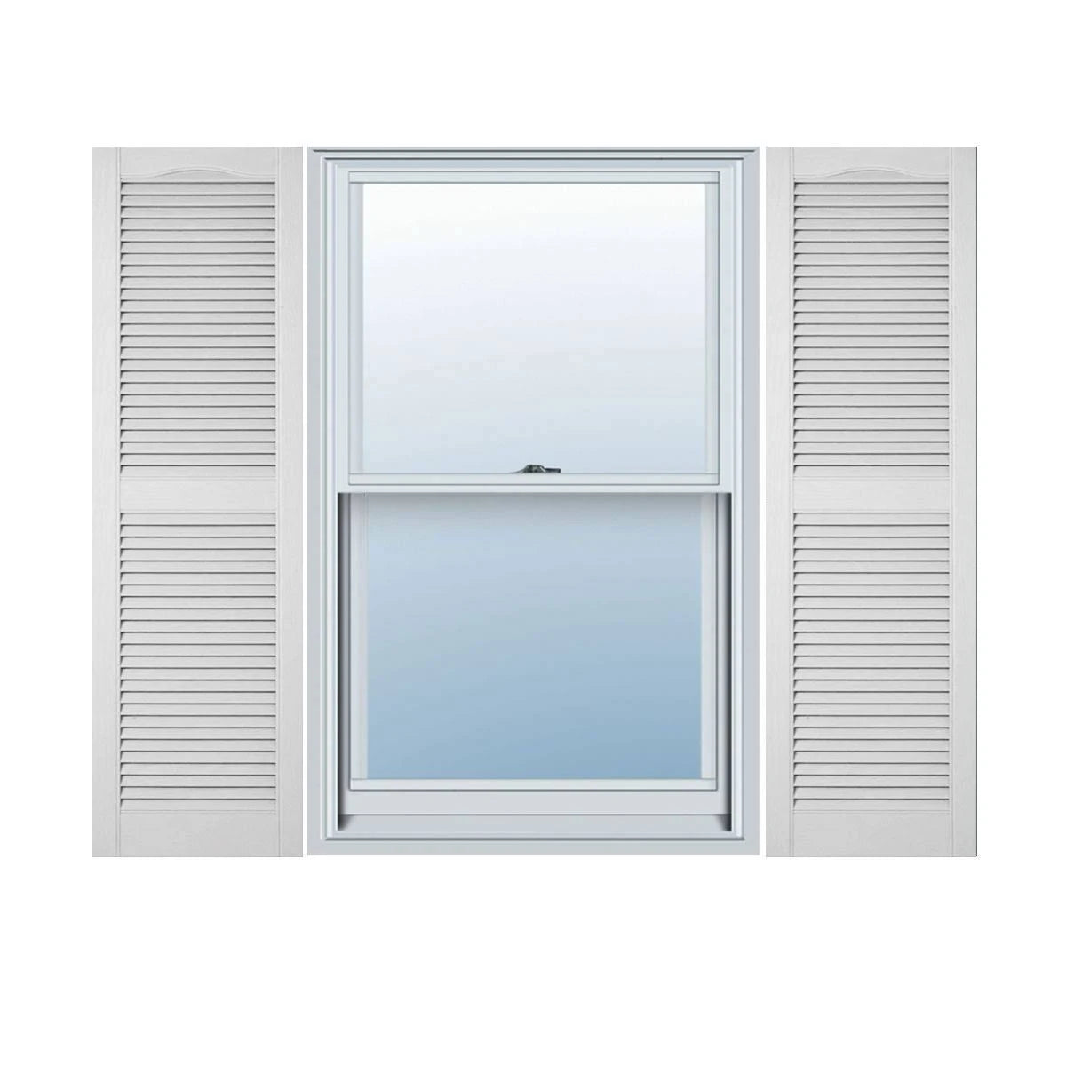White Vinyl Open Louver Shutters Z7148