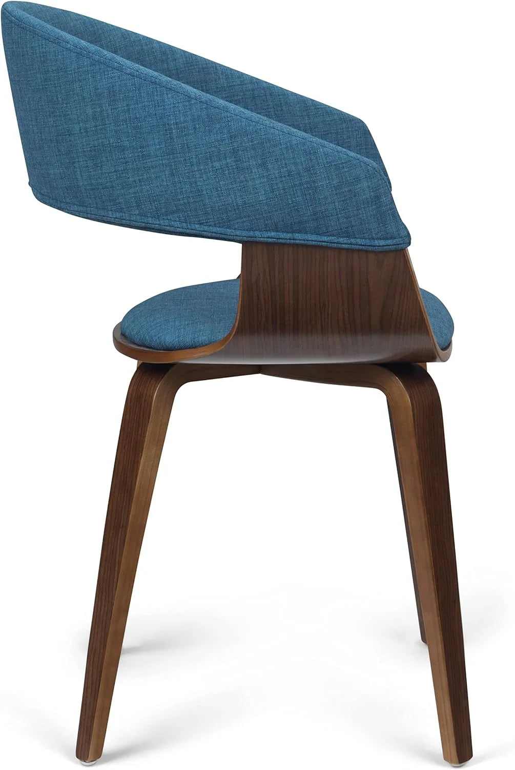 Blue Linen Look Fabric Dining Chair O422858