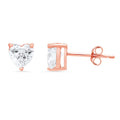 18K Rose Gold Heart Cut Stud Earrings V332625