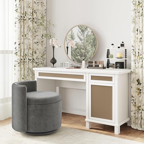 Velvet Upholstered Swivel Accent Chair with Storage H652