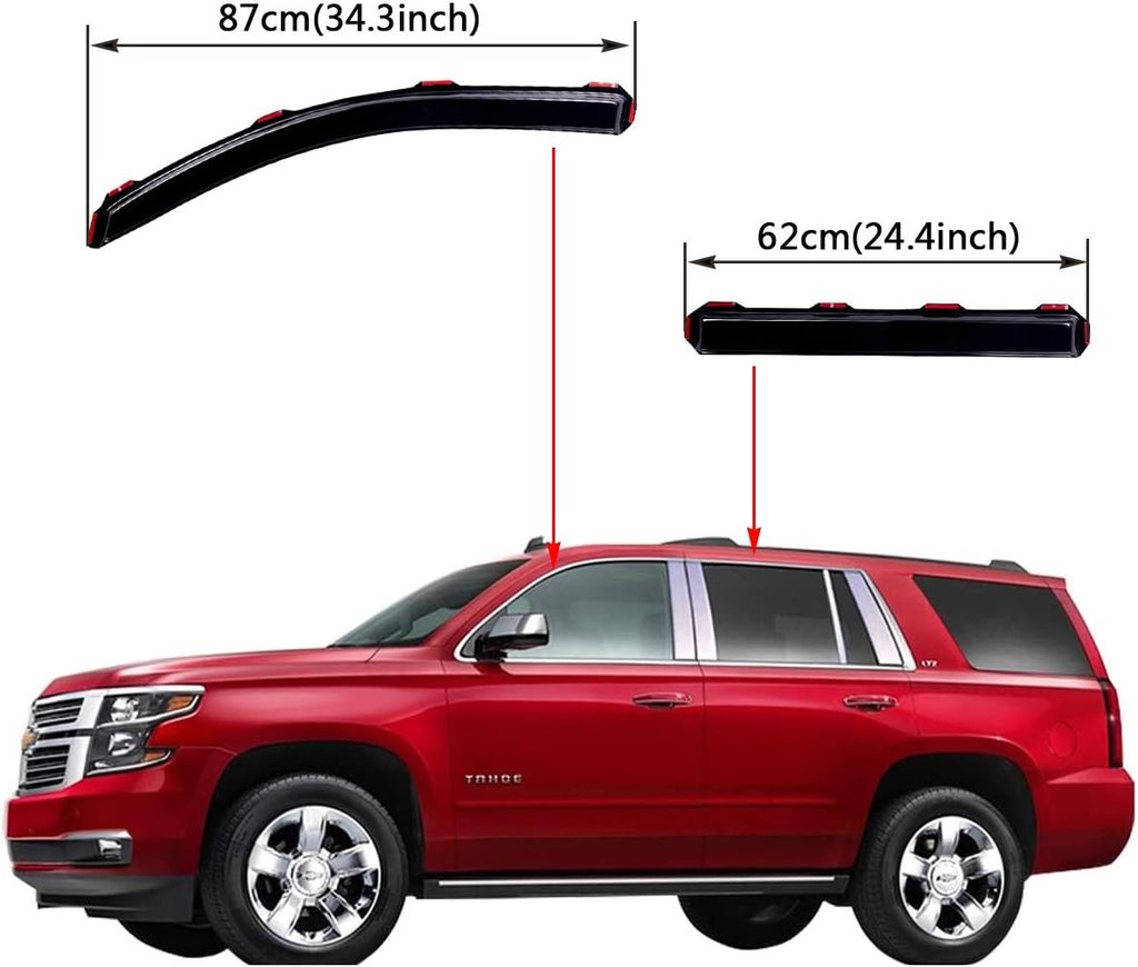 4 PCS Dark Smoke In-Channel Side Window Deflector Rain Guard T876928