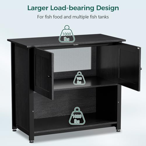 Fish Tank Stand with Cabinet, Metal, 1000LBS O16313