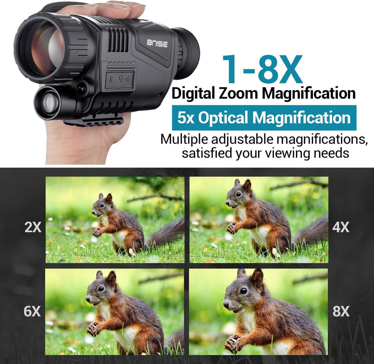 Digital Night Vision Monocular Infrared Camera 8X40 HD E115