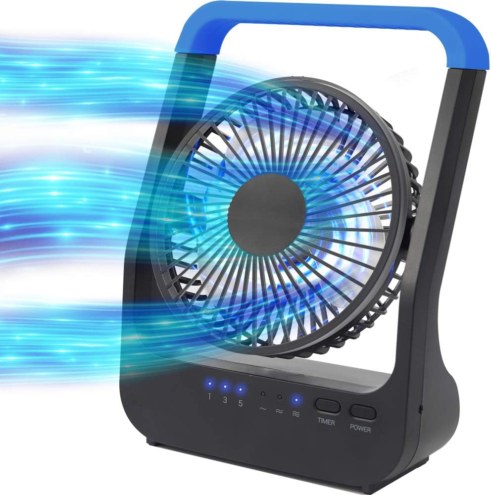 Battery Operated Fan Portable Desk Fan with Timer 3 Speeds Q179