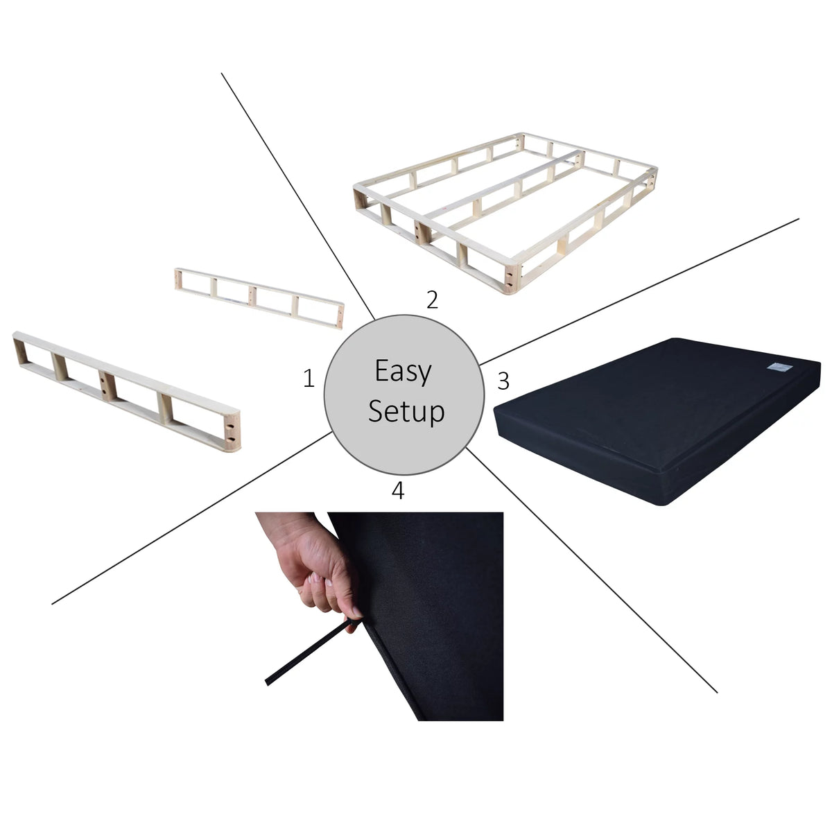 Queen Size Wooden Box Spring M550