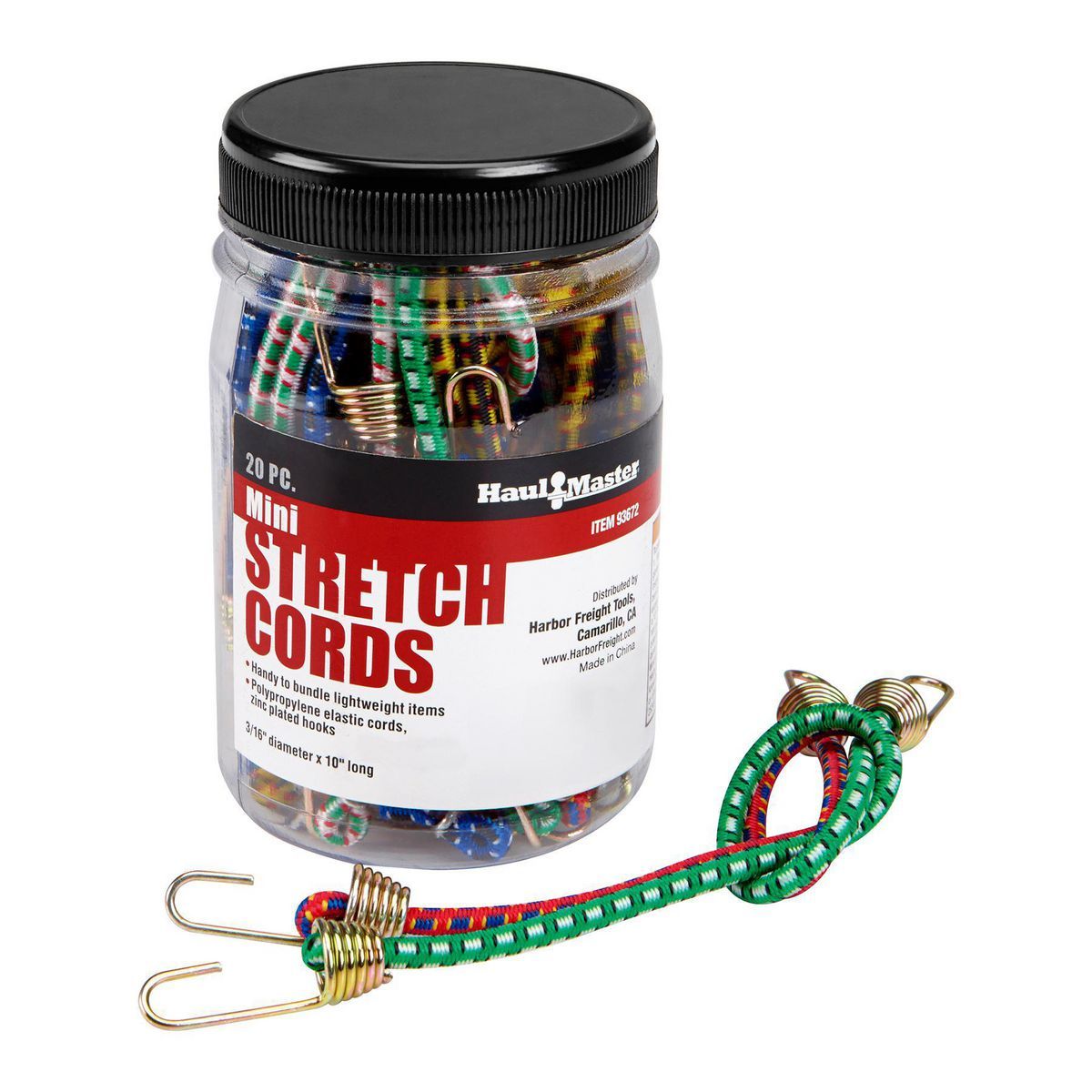 Mini Elastic Stretch Cords, 20-Piece H595