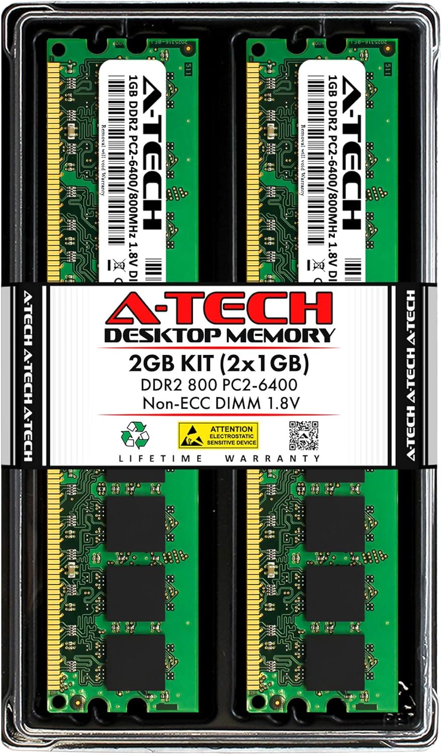 8GB (2x4GB) DDR2 667MHz DIMM PC2-5300 1.8V CL5 240-Pin Non-ECC UDIMM Desktop RAM A40108