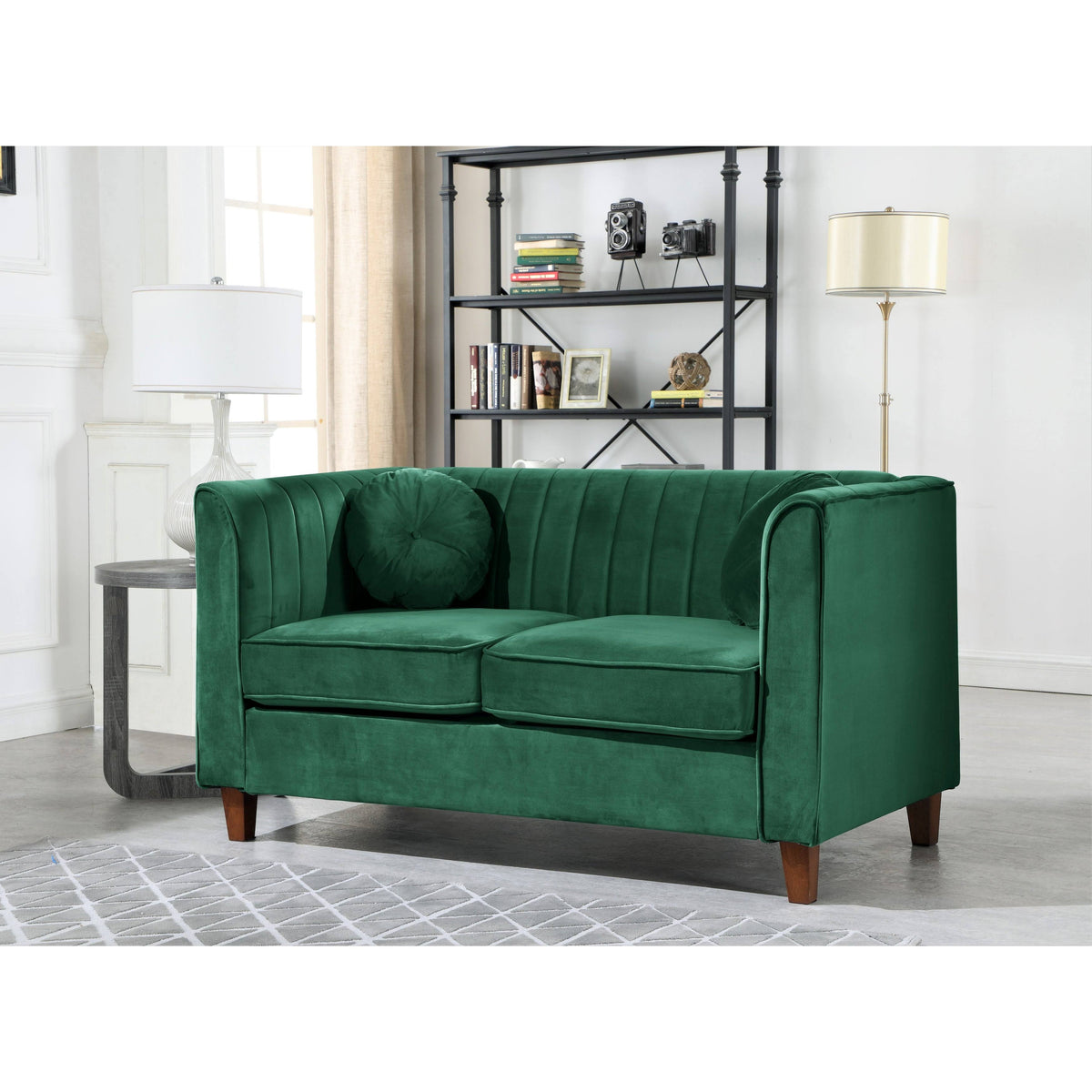 Green Chesterfield Loveseat J87356
