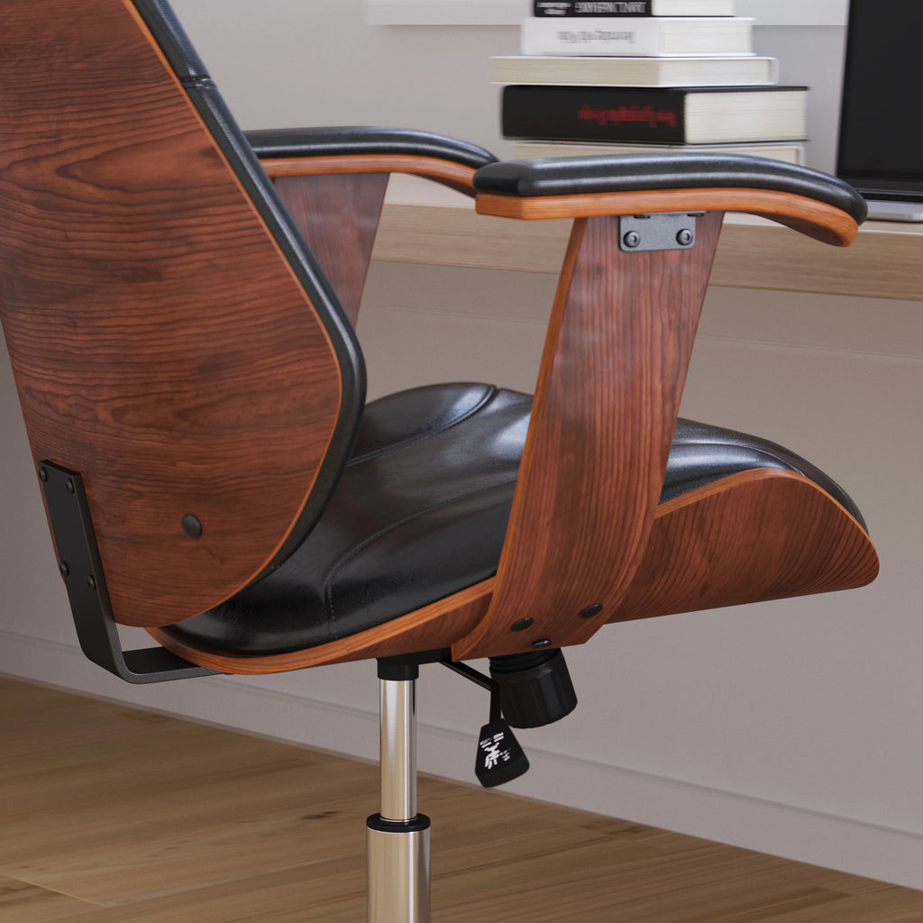 Black Faux Leather Ergonomic Office Chair G239409