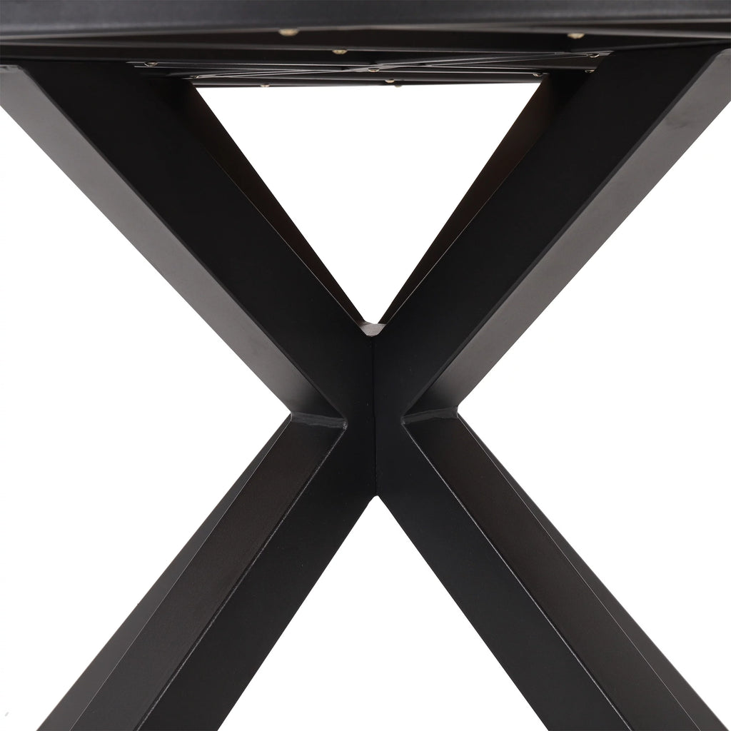 Black and Teak 5 Piece Mesh and Acacia Wood Dining Set N35733