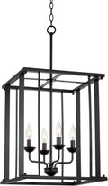 Black Finish 4-Light Pendant Light S6607