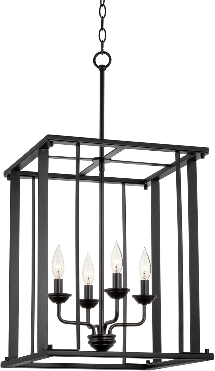 Black Finish 4-Light Pendant Light S6607