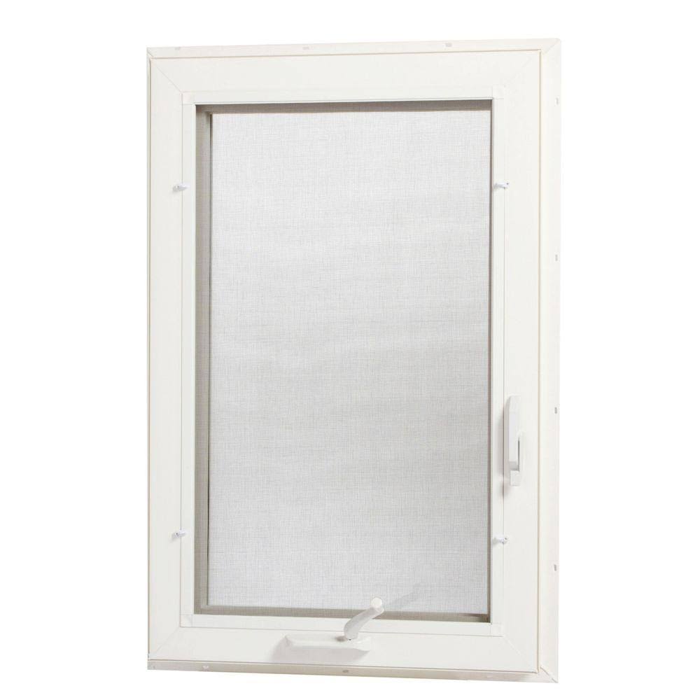 24 in. x 48 in. Left-Hand Vinyl Casement Window with Screen - White D888