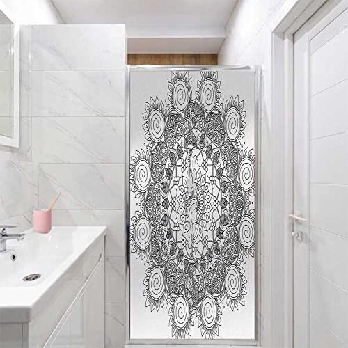 35.4 inch x 78.7 inch Black and White Glass Privacy Sticker H28524